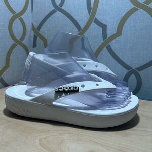 Crocs Women's Classic Platform Flip Flop Sandals, Size 9, White